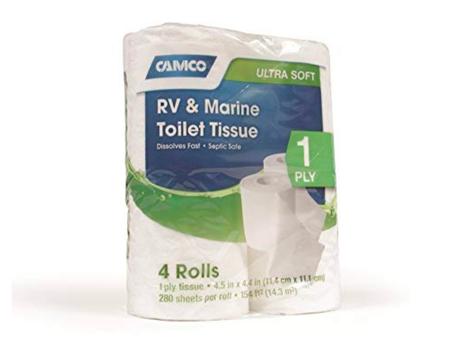 Best RV Toilet Paper for the Money: Camco 40275 1 Ply 4PK