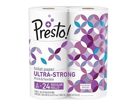 Amazon Brand - Presto! 308-Sheet Mega Roll Toilet Paper