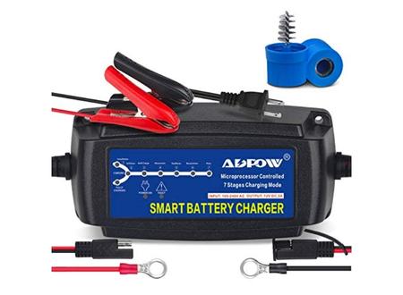 Best Marine Deep Cycle Battery Charger:  ADPOW 5A 12V Automatic Smart Battery Charger