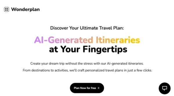 Wonderplan AI travel planner